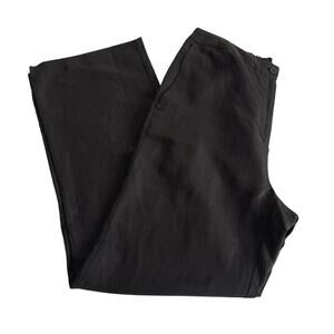 NWT Eileen Fisher black wide leg tencel & organic linen pant size medium